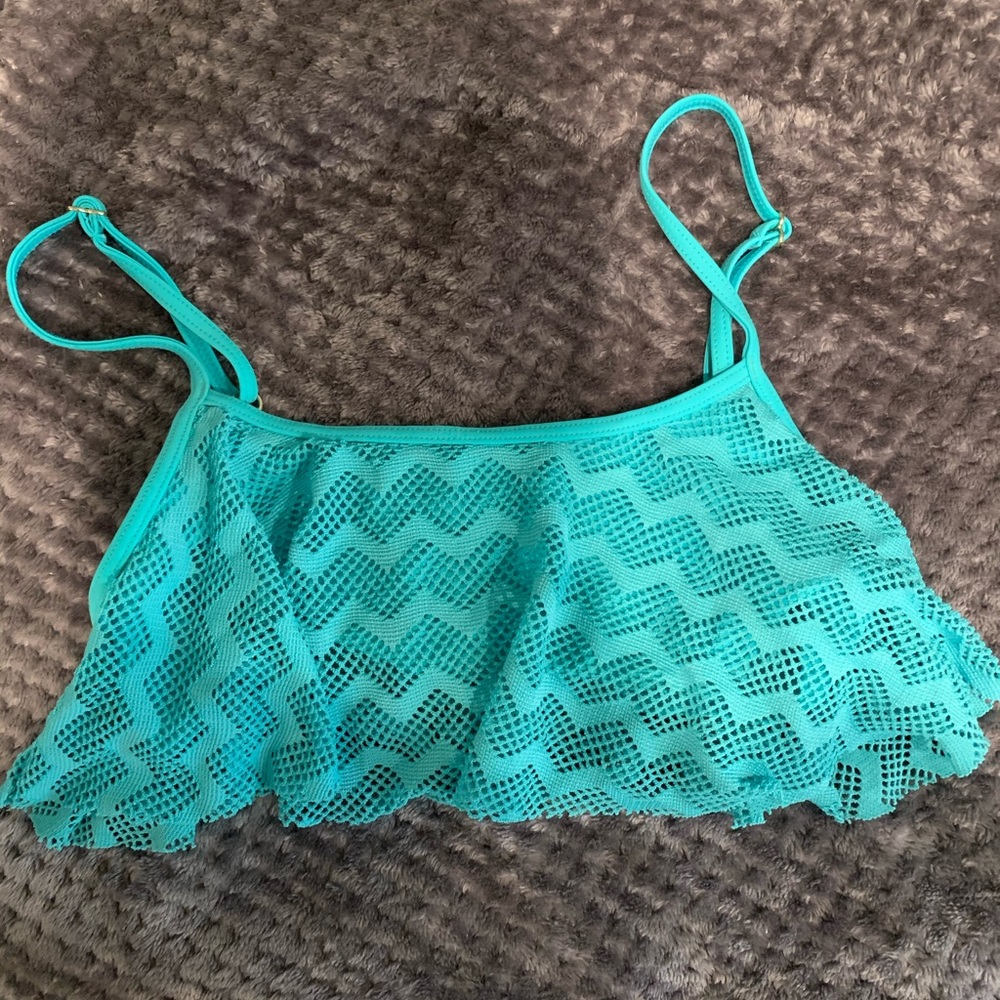Roxy teal mesh bikini top